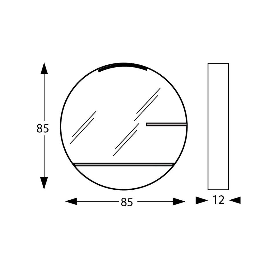 Kovové koupelnové zrcadlo se 2 skleněnými policemi Made in Italy - Einstein Viadurini