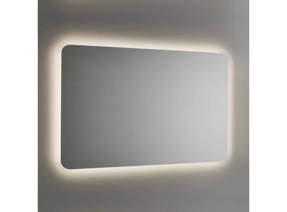 Zaoblené zrcadlo do koupelny s LED podsvícením vyrobené v Itálii - Pato Viadurini