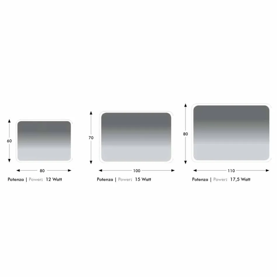 Zaoblené zrcadlo do koupelny s LED podsvícením vyrobené v Itálii - Pato Viadurini