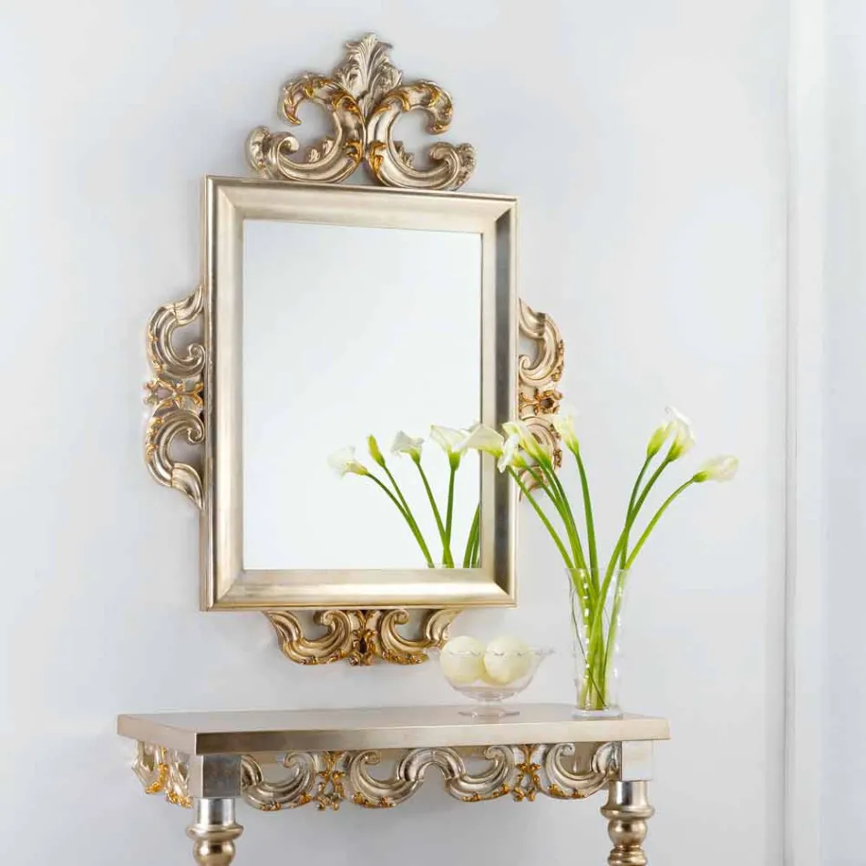 Stěna zrcadlo klasické konstrukce Guy, 113x155 cm, vyrobeno v Itálii Viadurini