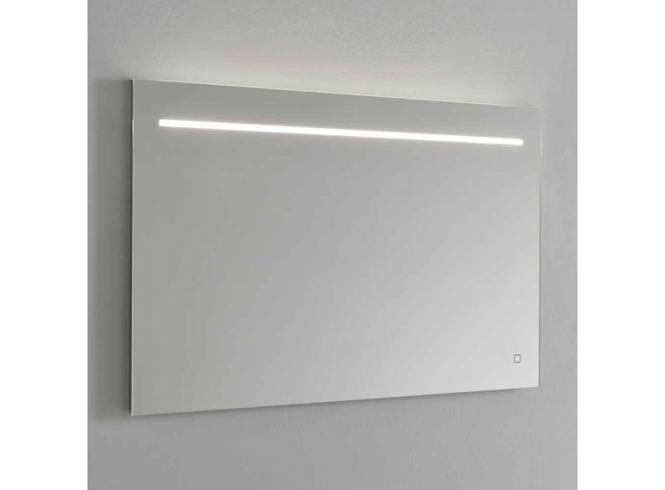 Moderní nástěnné zrcadlo s LED světlem a ocelovým rámem vyrobené v Itálii - Yutta Viadurini