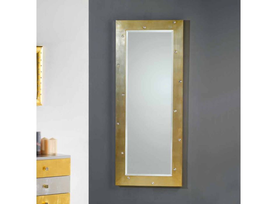 Zrcadlová stěna / podlaha moderní design s krystaly Swarovski Viadurini
