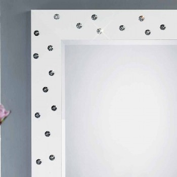 bílá zeď zrcadlo s dekorací v krystaly Swarovski Tiffany