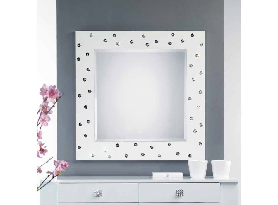 bílá zeď zrcadlo s dekorací v krystaly Swarovski Tiffany
