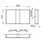 Moderní nástěnné zrcadlo se 3 dveřmi ve stříbrně lakovaném hliníku - démon Viadurini
