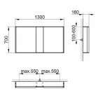 Moderní nástěnné zrcadlo se 3 dveřmi ve stříbrně lakovaném hliníku - démon Viadurini