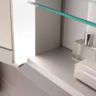 Moderní nástěnné zrcadlo se 3 dveřmi ve stříbrně lakovaném hliníku - démon Viadurini