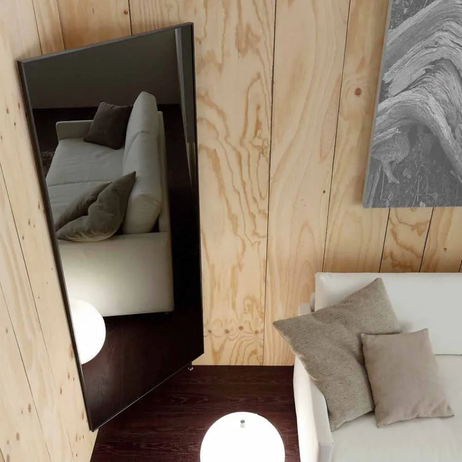 Nástěnné zrcadlo s otevíracími dveřmi a háčky na kabáty vyrobené v Itálii - Boro Viadurini