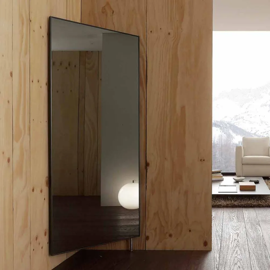 Nástěnné zrcadlo s otevíracími dveřmi a háčky na kabáty vyrobené v Itálii - Boro Viadurini