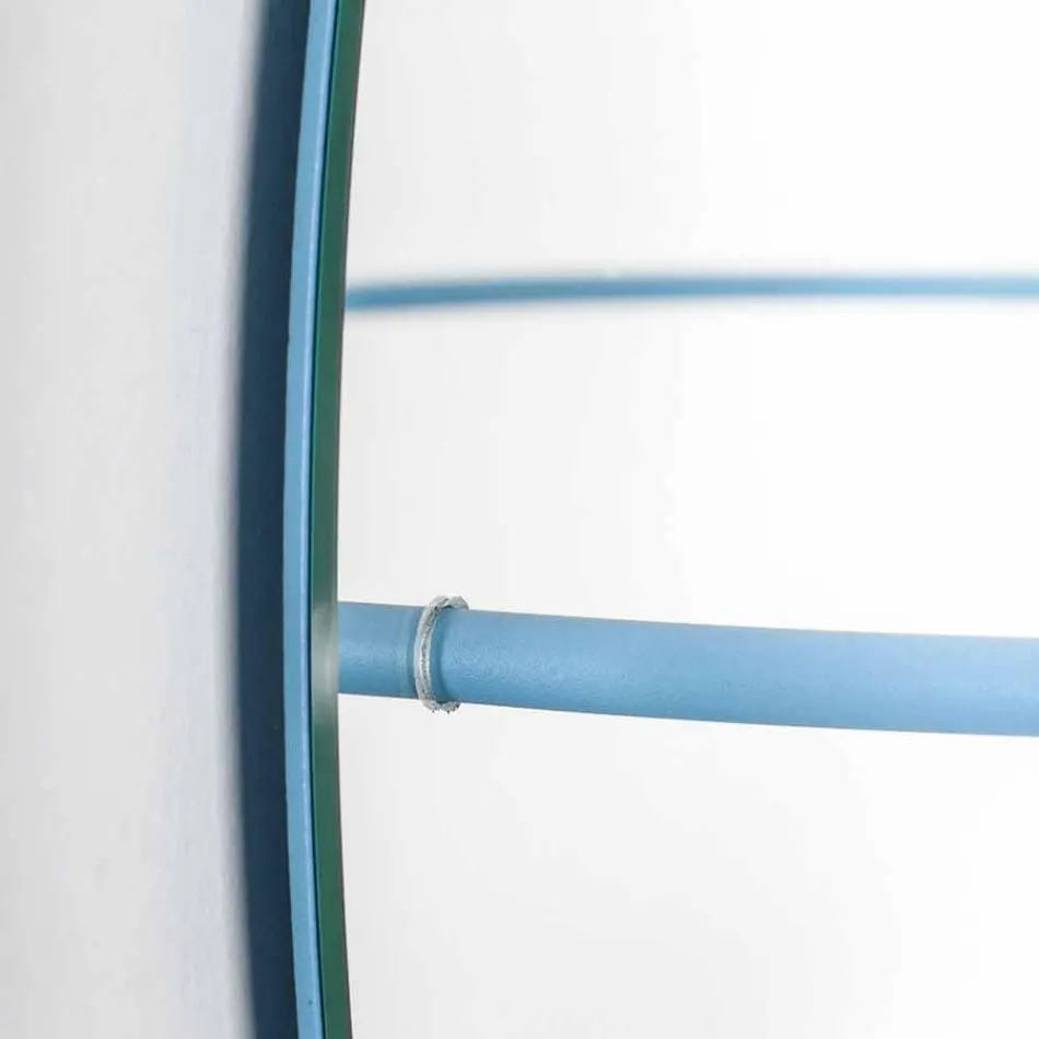 Nástěnné zrcadlo s moderním ocelovým věšákem na kabáty vyrobené v Itálii - Chioccia Viadurini