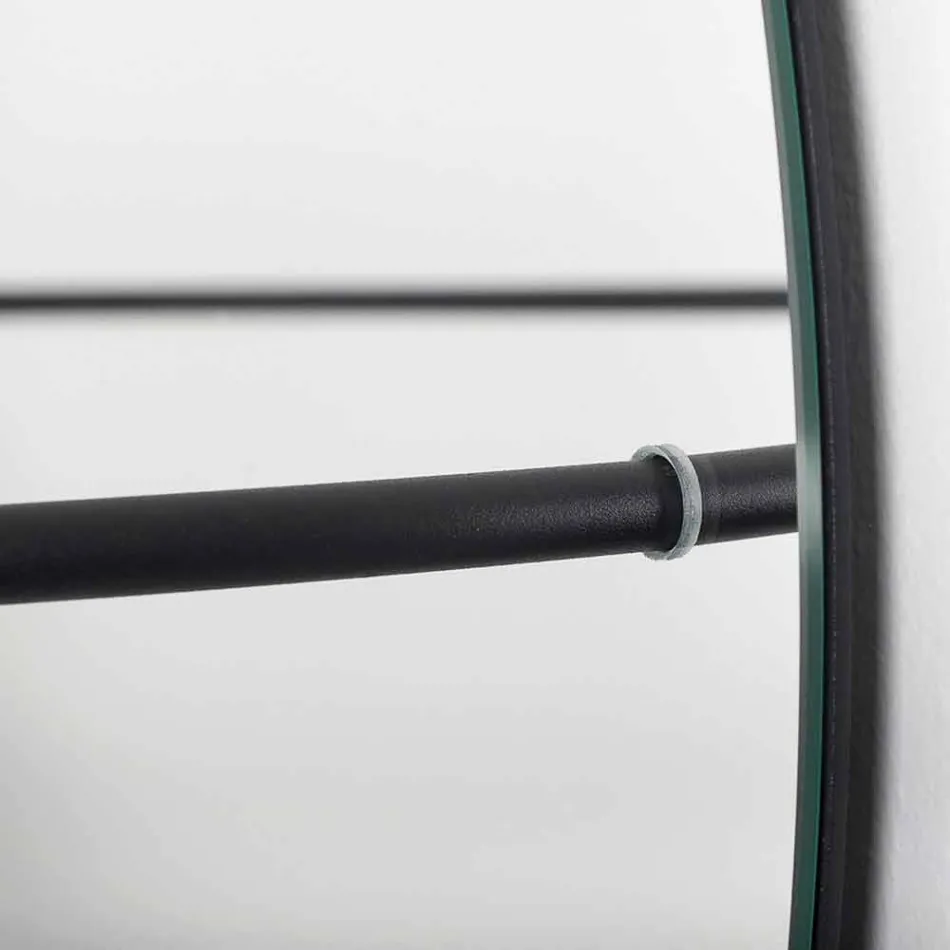 Nástěnné zrcadlo s moderním ocelovým věšákem na kabáty vyrobené v Itálii - Chioccia Viadurini