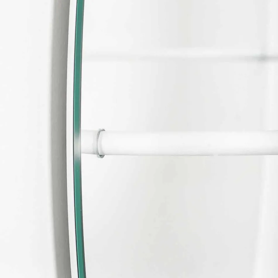 Nástěnné zrcadlo s moderním ocelovým věšákem na kabáty vyrobené v Itálii - Chioccia Viadurini