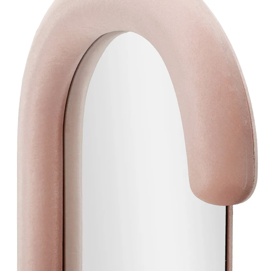 Nástěnné zrcadlo ve tvaru C s MDF rámem potaženým sametem - Michael Viadurini