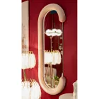 Nástěnné zrcadlo ve tvaru C s MDF rámem potaženým sametem - Michael Viadurini