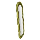 Nástěnné zrcadlo s MDF rámem potaženým sametem - bílá Viadurini