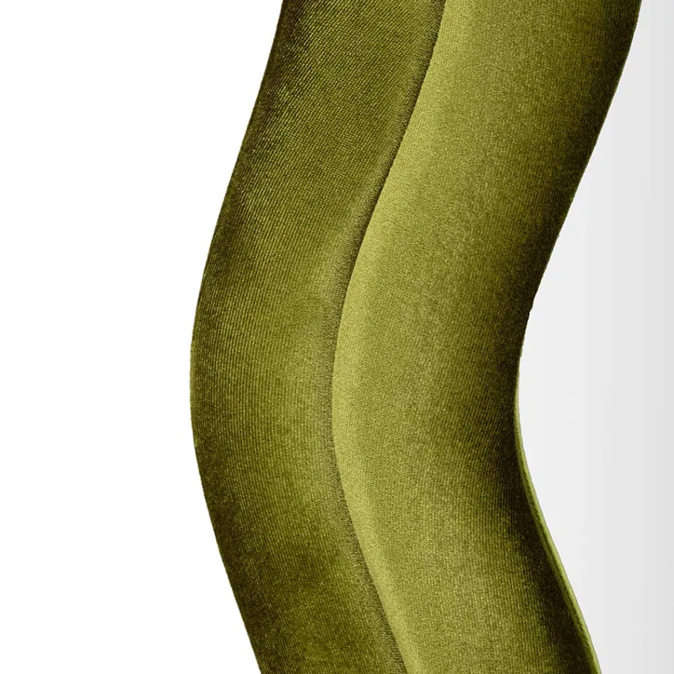 Nástěnné zrcadlo s MDF rámem potaženým sametem - bílá Viadurini