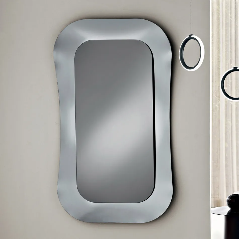 Nástěnné zrcadlo s rámem z taveného skla vyrobené v Itálii - Adored Viadurini