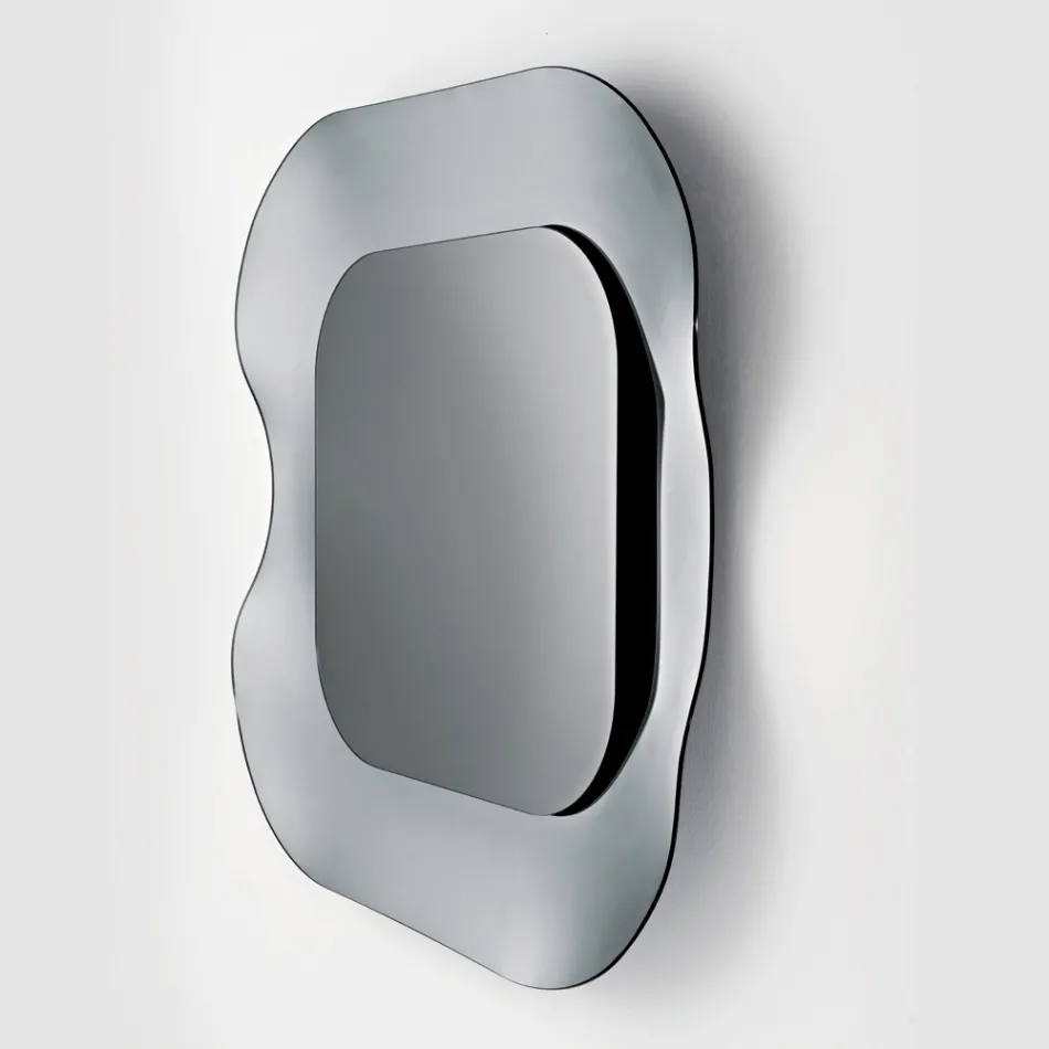 Nástěnné zrcadlo s rámem z taveného skla vyrobené v Itálii - Adored Viadurini