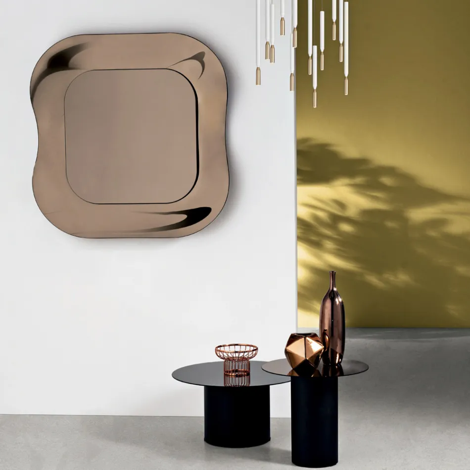 Nástěnné zrcadlo s rámem z taveného skla vyrobené v Itálii - Adored Viadurini