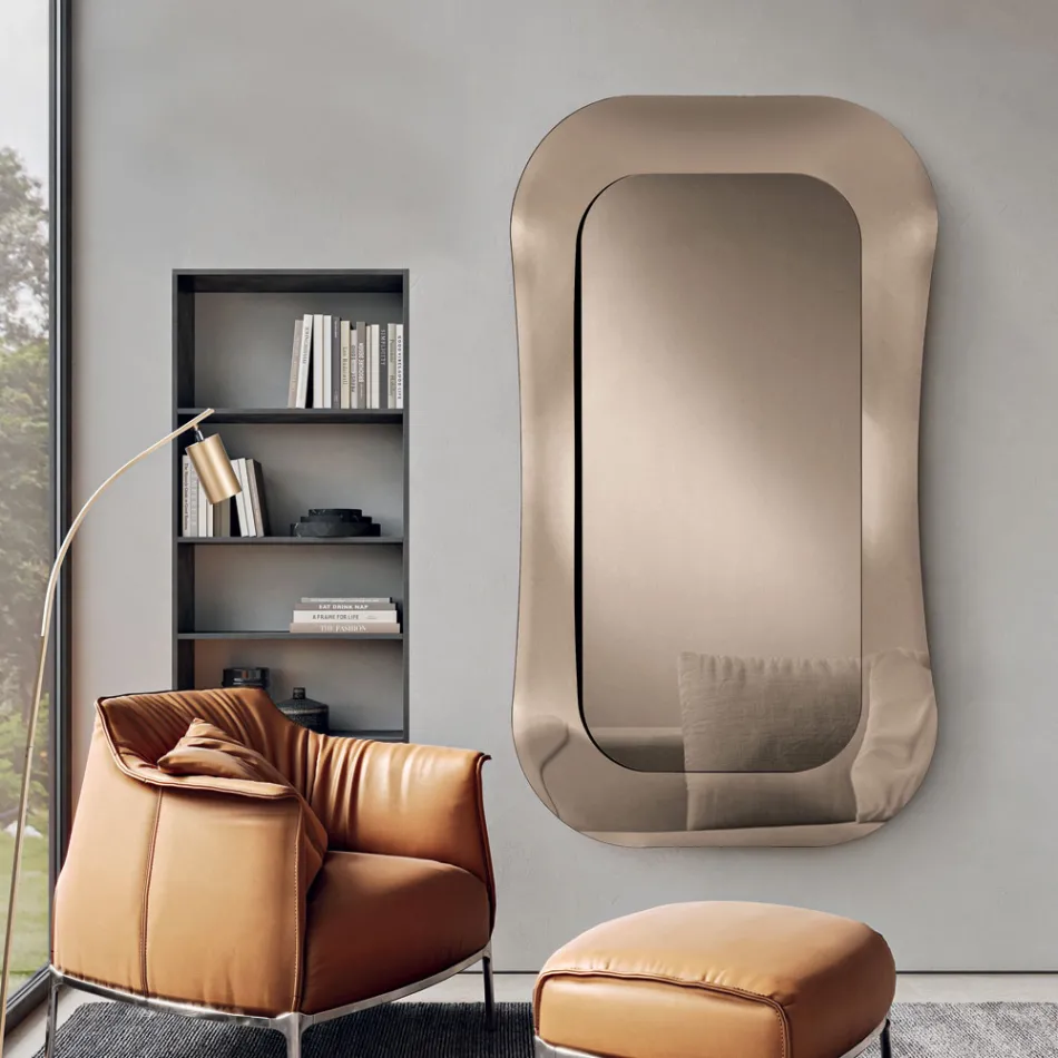 Nástěnné zrcadlo s rámem z taveného skla vyrobené v Itálii - Adored Viadurini