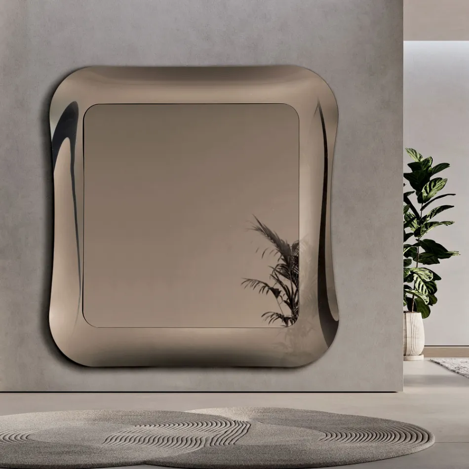 Nástěnné zrcadlo s rámem z taveného skla vyrobené v Itálii - Adored Viadurini