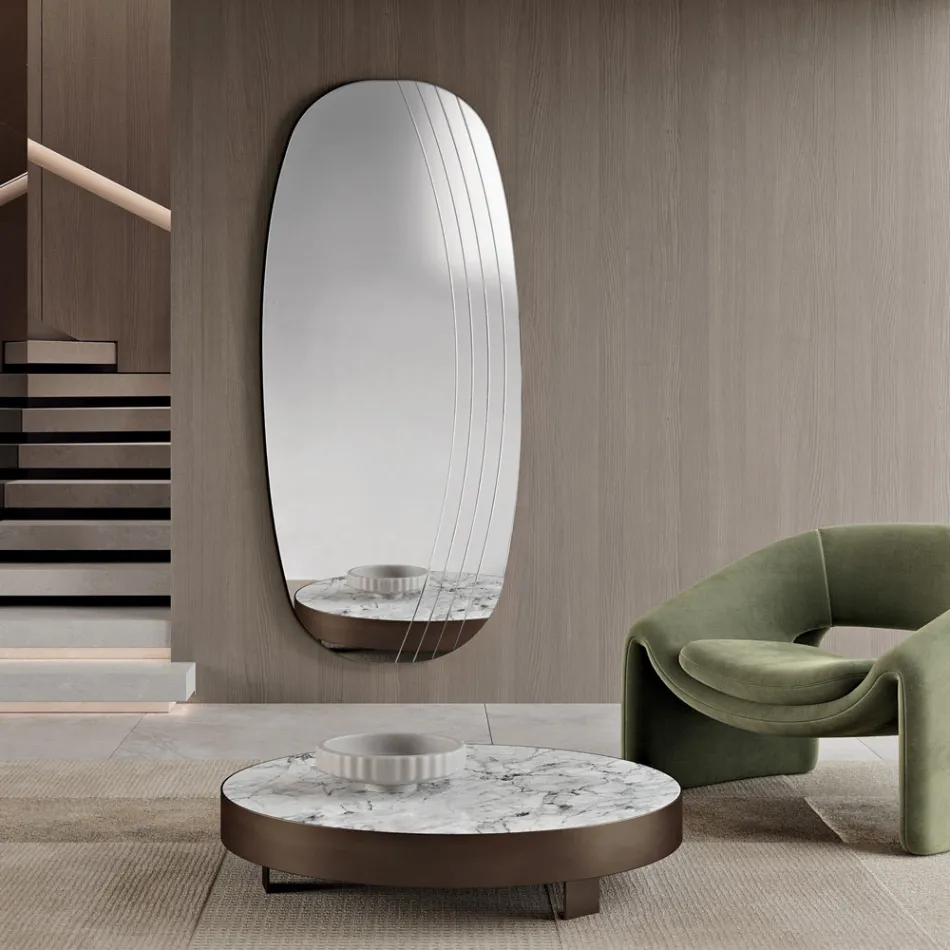 Nástěnné zrcadlo Arabella s rytinami Vyrobeno v Itálii Viadurini