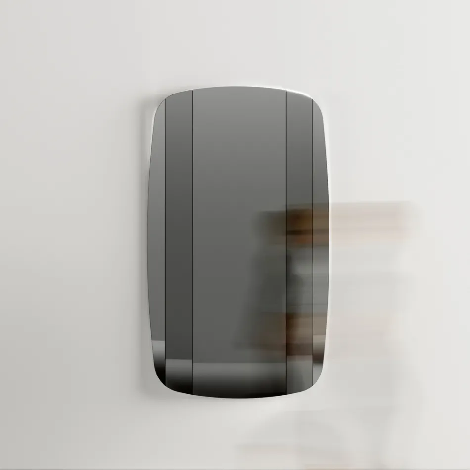 Nástěnné zrcadlo s konstrukcí z černého lakovaného dřeva Made in Italy - Arya Viadurini