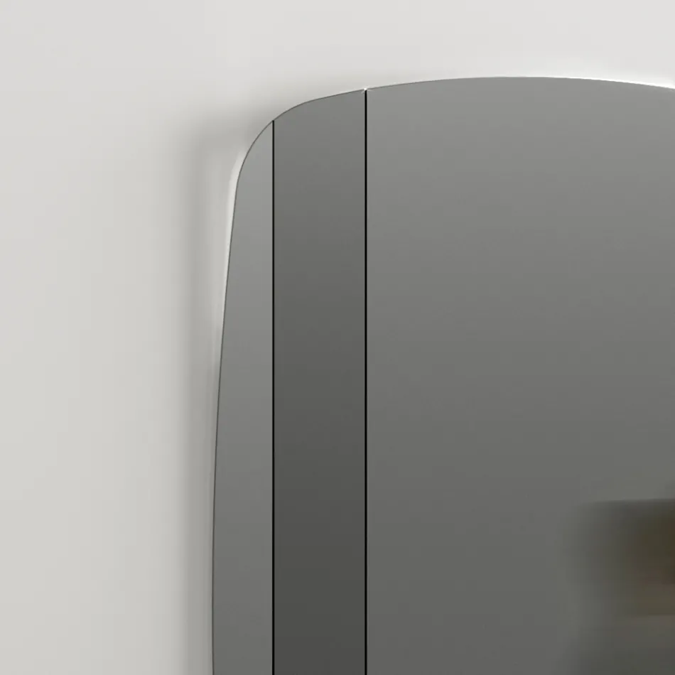 Nástěnné zrcadlo s konstrukcí z černého lakovaného dřeva Made in Italy - Arya Viadurini