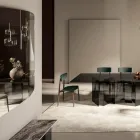 Nástěnné zrcadlo s konstrukcí z černého lakovaného dřeva Made in Italy - Arya Viadurini