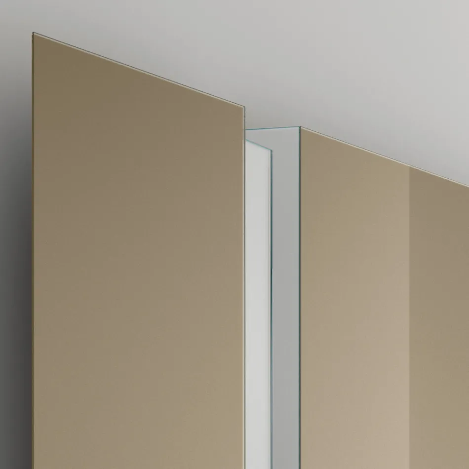 Nástěnné zrcadlo s bočním řezem ve tvaru V Made in Italy - Spirit Viadurini