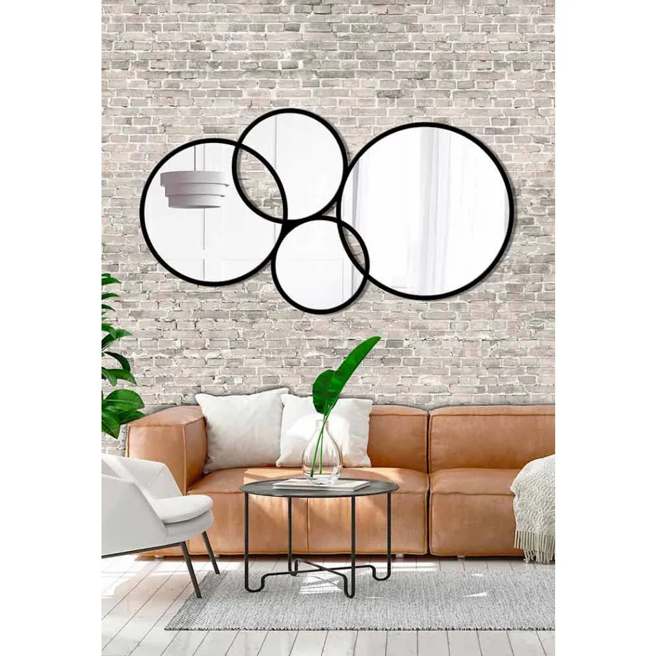 Prstencové moderní designové zrcadlo barevné provedení - syntéza Viadurini