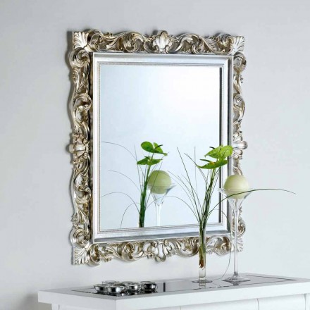 návrhář stěna zrcadlo s rámem zdobený Marsy, 98x98 cm Viadurini