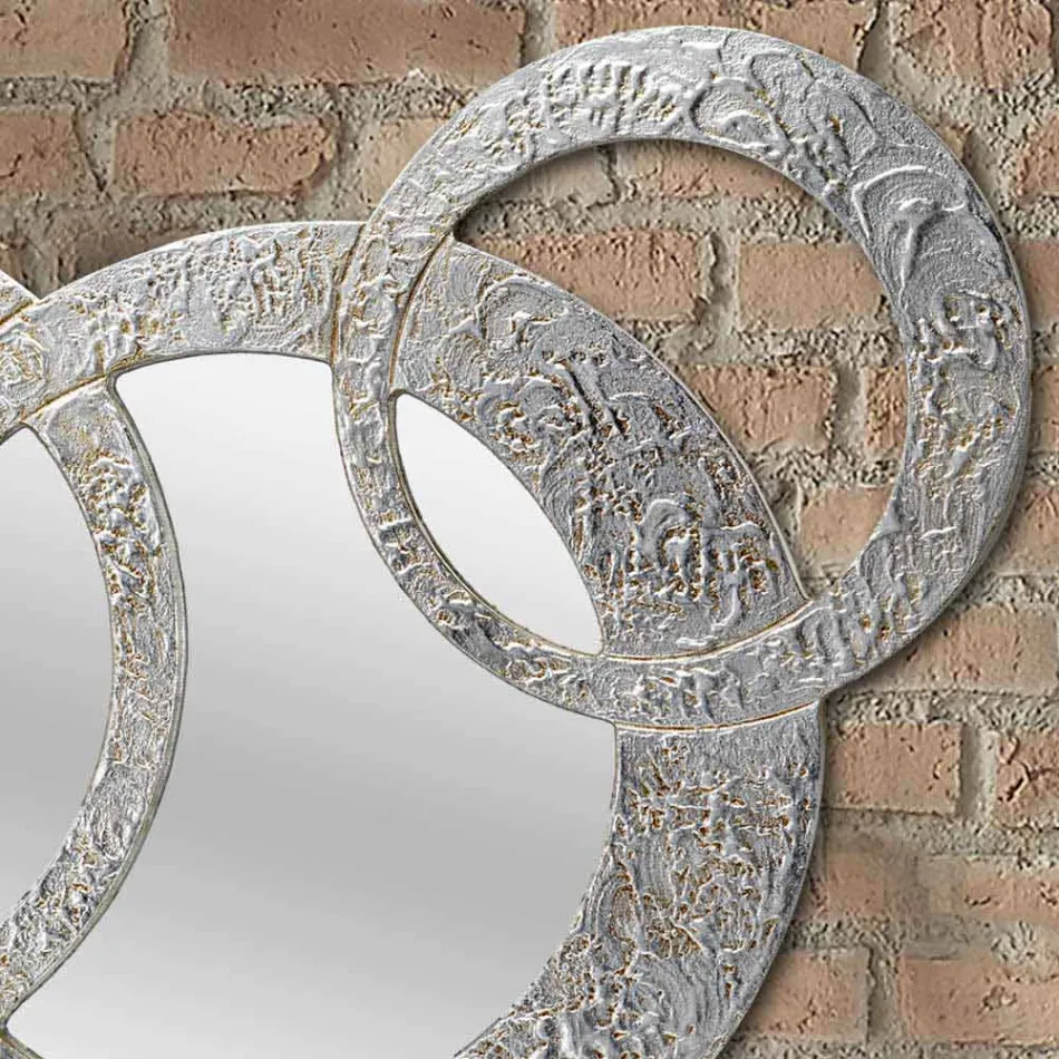 Design zrcadlo ze stříbrného listu vyrobené v Itálii Cortina Viadurini