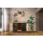 Nástěnné zrcadlo v moderním designu ze dřeva a železa - Ortensio Viadurini