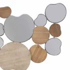 Nástěnné zrcadlo v moderním designu ze dřeva a železa - Ortensio Viadurini