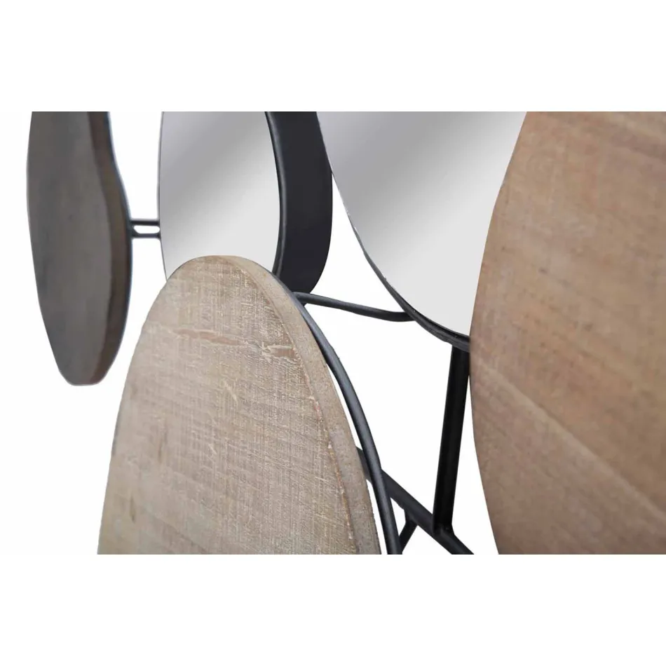 Nástěnné zrcadlo v moderním designu ze dřeva a železa - Ortensio Viadurini