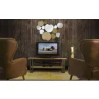 Nástěnné zrcadlo v moderním designu ze dřeva a železa - Ortensio Viadurini