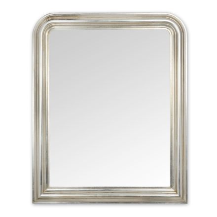 Nástěnné zrcadlo ve dřevě se stříbrnou povrchovou úpravou Made in Italy - Navona Viadurini
