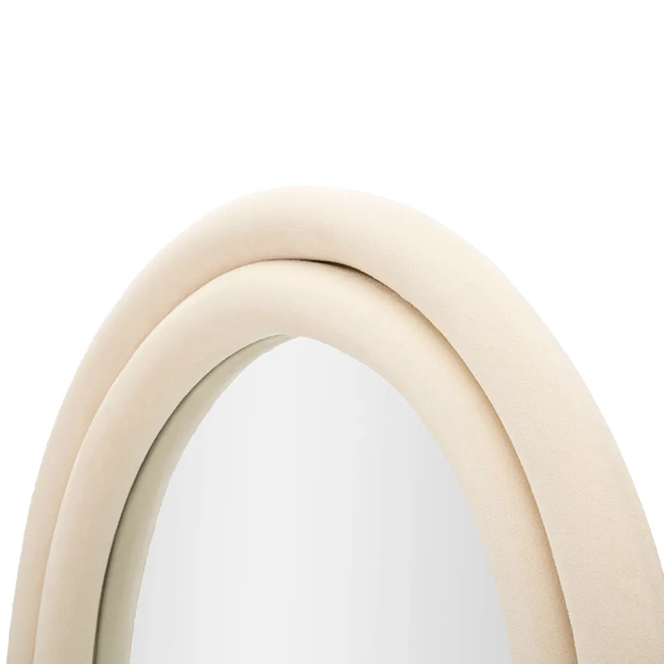 Nástěnné zrcadlo MDF potažené sametem s klenutým vrcholem - Jessica Viadurini