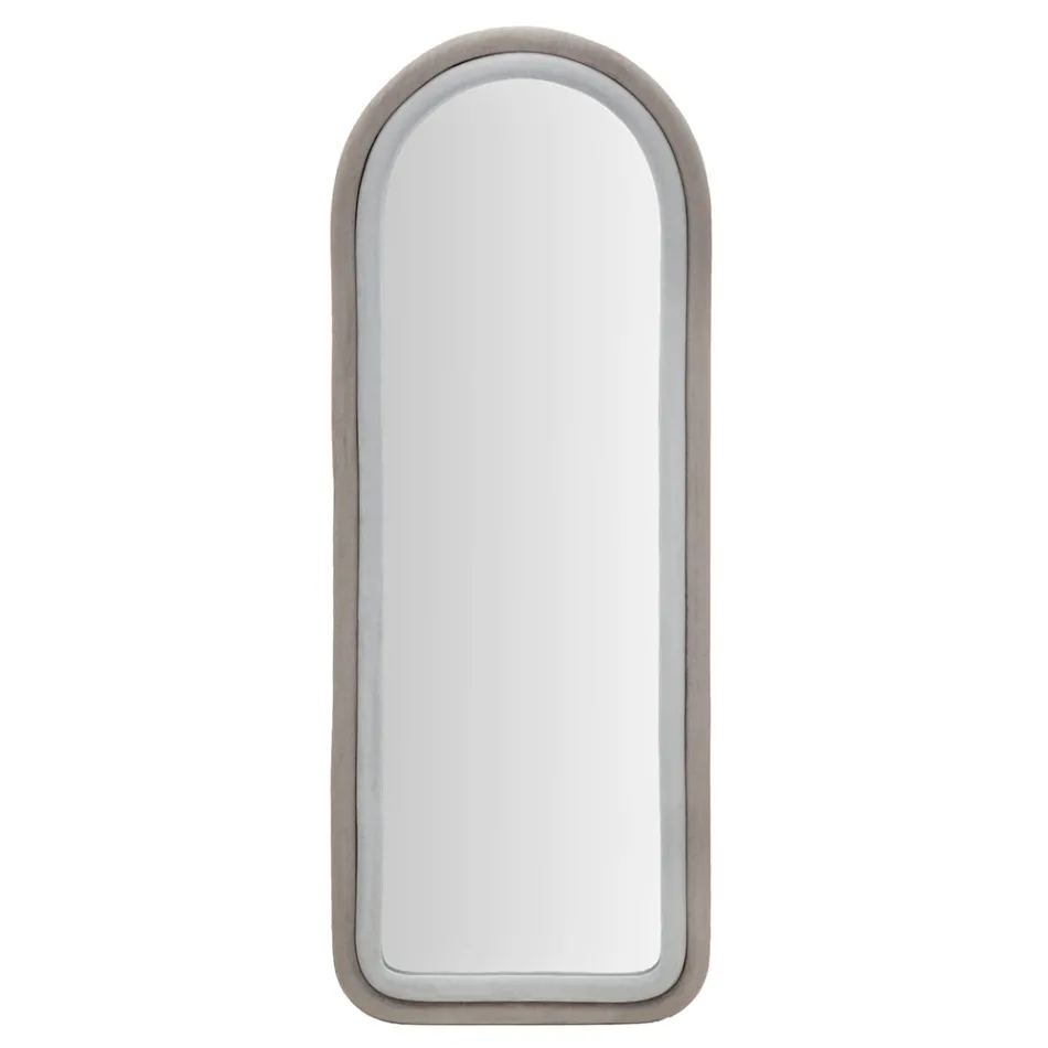 Nástěnné zrcadlo MDF potažené sametem s klenutým vrcholem - Jessica Viadurini