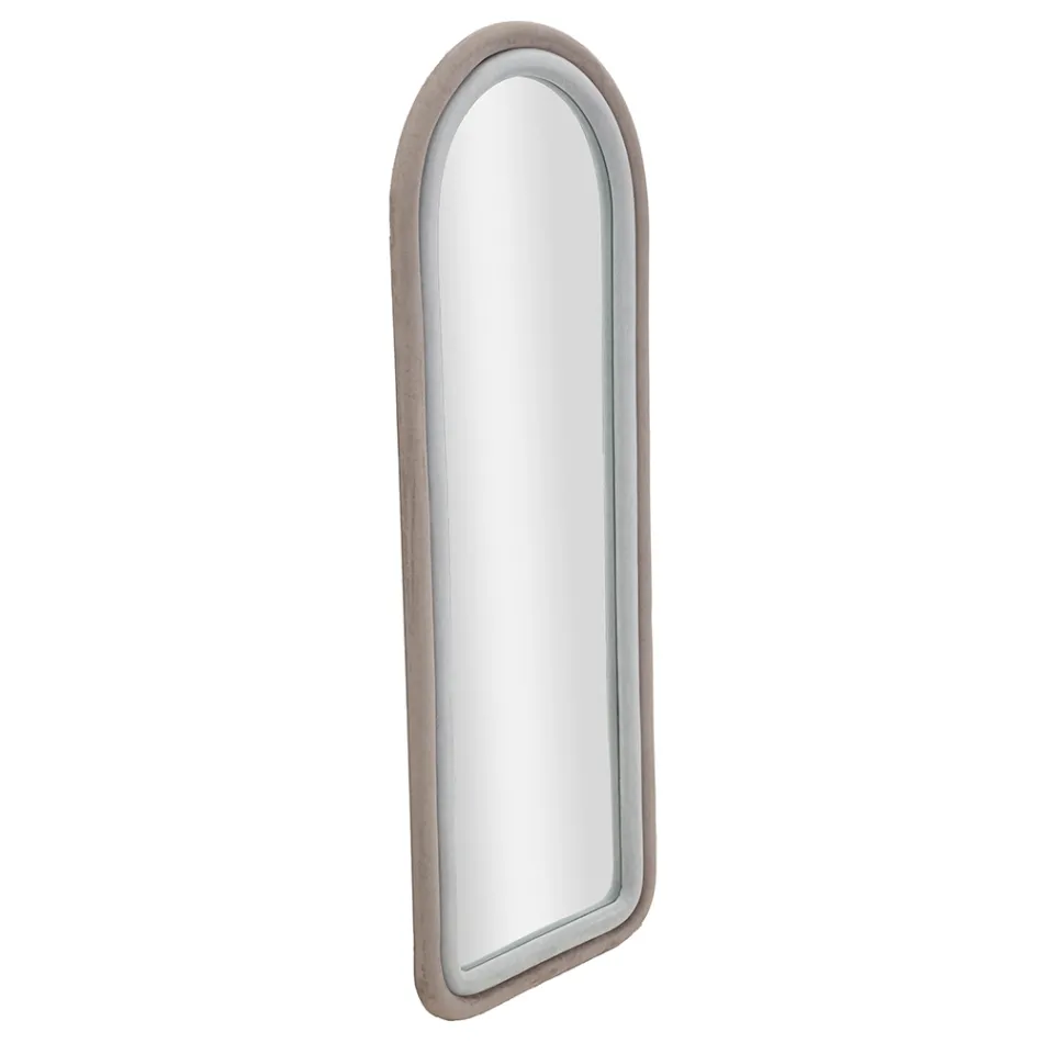 Nástěnné zrcadlo MDF potažené sametem s klenutým vrcholem - Jessica Viadurini