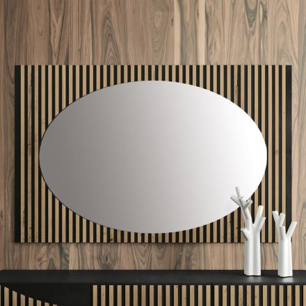 Oválné nástěnné zrcadlo s vertikální lištou Made in Italy - Anne Viadurini