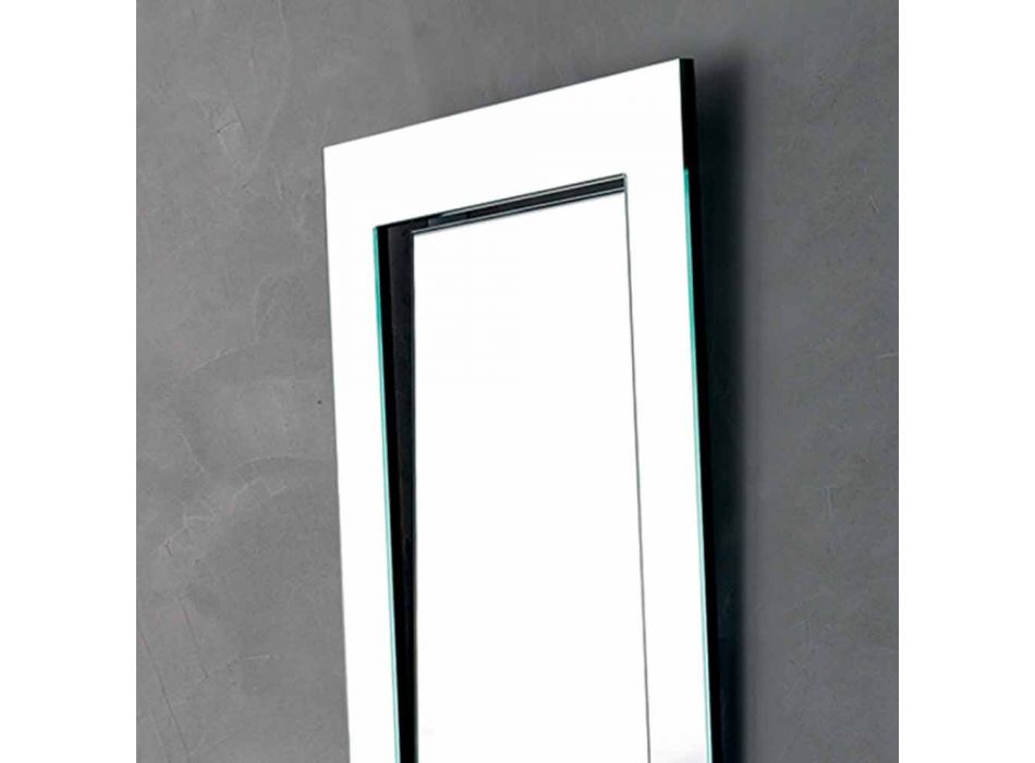 Obdélníkové nástěnné zrcadlo se šikmým rámem vyrobené v Itálii - Salamina Viadurini