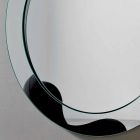 Kulaté nástěnné zrcadlo se šikmým rámem vyrobené v Itálii - Salamina Viadurini