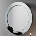 Kulaté nástěnné zrcadlo se šikmým rámem vyrobené v Itálii - Salamina