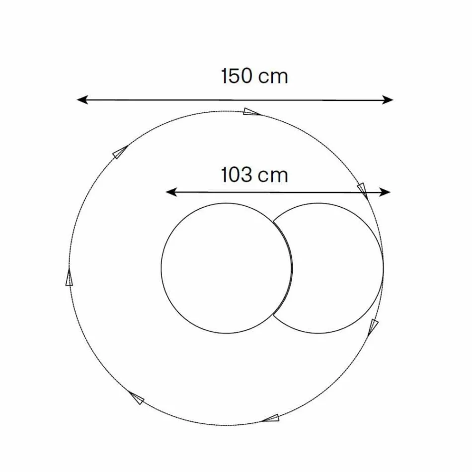 Kulaté nástěnné zrcadlo se satelitem, který se otáčí o 360 ° V Itálii - Shaki Viadurini
