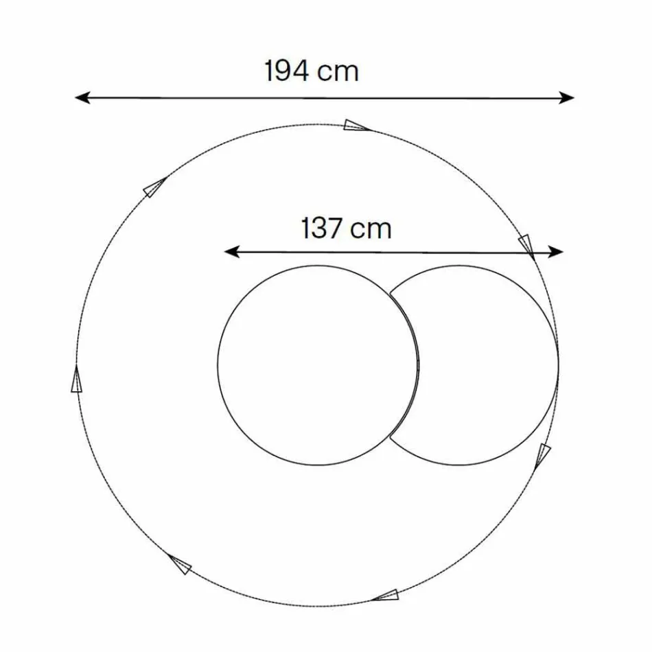 Kulaté nástěnné zrcadlo se satelitem, který se otáčí o 360 ° V Itálii - Shaki Viadurini