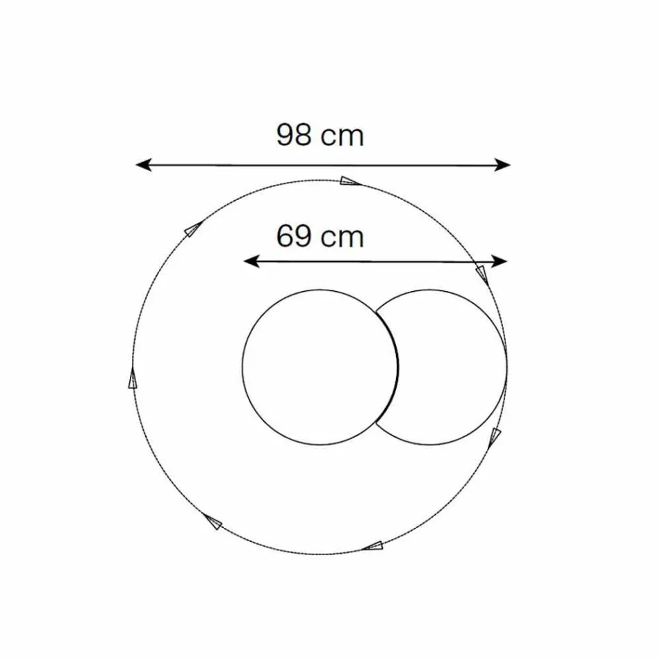 Kulaté nástěnné zrcadlo se satelitem, který se otáčí o 360 ° V Itálii - Shaki Viadurini
