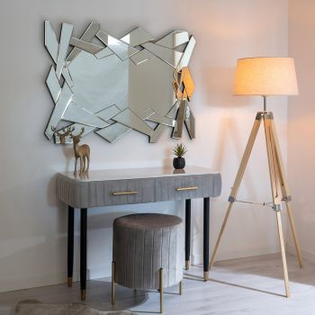 110 cm tvarované nástěnné zrcadlo ze skla s moderním rámem - Nirdo