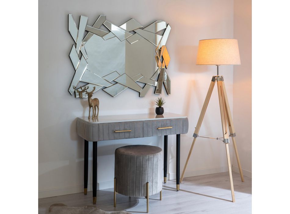 110 cm tvarované nástěnné zrcadlo ze skla s moderním rámem - Nirdo Viadurini